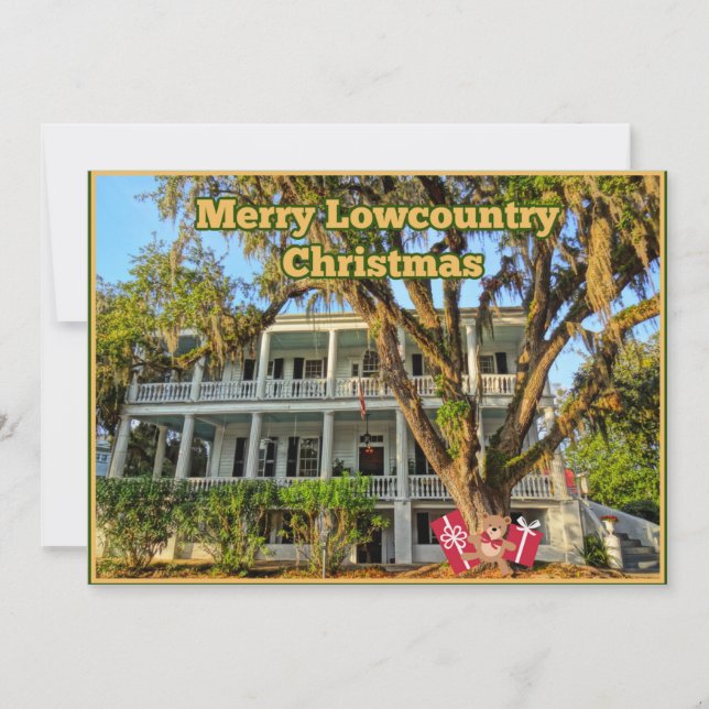 Merry Lowcountry Christmas South Carolina Holiday Card (Front)
