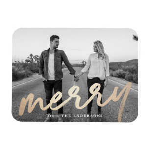 Merry Luxe   Holiday Photo Magnet