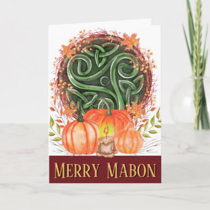 Merry Mabon Celtic Triskelion Fall Pumpkins Card