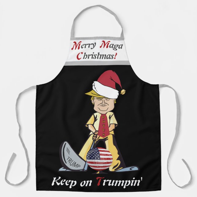 Merry Maga Trump Christmas Apron (Front)