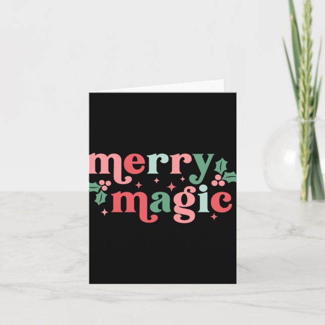 Merry Magic Colorful Holiday Tygraphy  Card (Front)