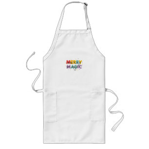 Merry Magic Colorful Illustration Long Apron