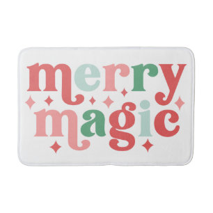 Merry Magic - Colourful Holiday Typography Bath Mat