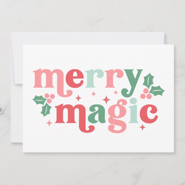 Merry Magic - Colourful Holiday Typography Card (Front)