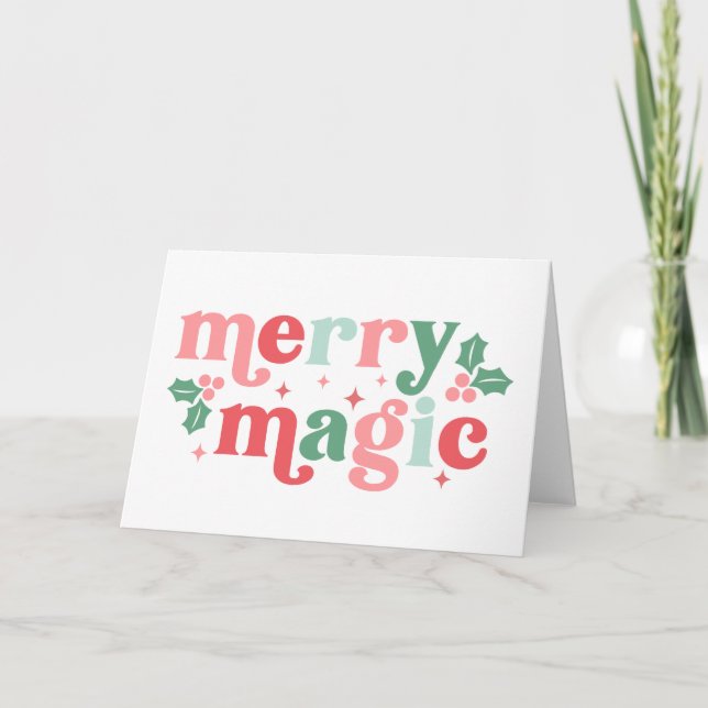 Merry Magic - Colourful Holiday Typography Card (Front)