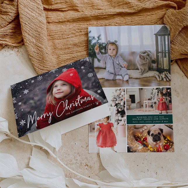 Merry Magic | Snowflake Overlay Photo Christmas Holiday Card (Creator Uploaded)