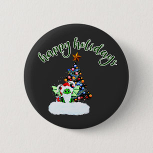 Merry & Magical Christmas with a Dragon Twist 6 Cm Round Badge
