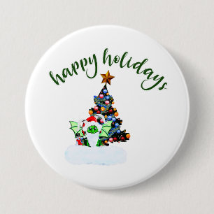 Merry & Magical Christmas with a Dragon Twist 7.5 Cm Round Badge