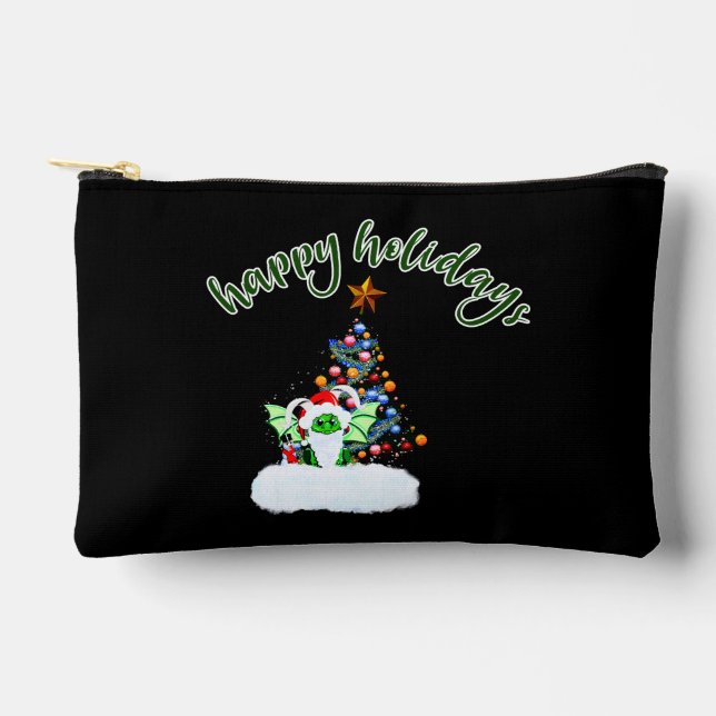Merry & Magical Christmas with a Dragon Twist Accessory Pouch (Front)