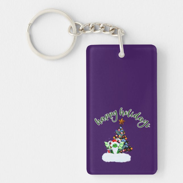 Merry & Magical Christmas with a Dragon Twist Key Ring (Front)