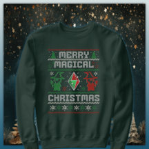 Merry Magical Christmas Wizard Ugly Sweater Design