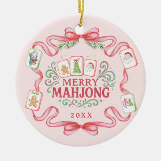 Merry Mahjong | Christmas Ceramic Tree Decoration