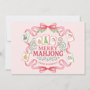 Merry Mahjong Christmas Holiday Card