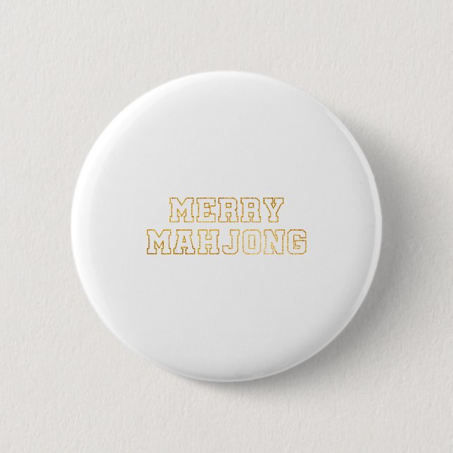 Merry Mahjong Christmas Mahj Holiday Party Women M 6 Cm Round Badge (Front)