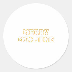 Merry Mahjong Christmas Mahj Holiday Party Women M Classic Round Sticker