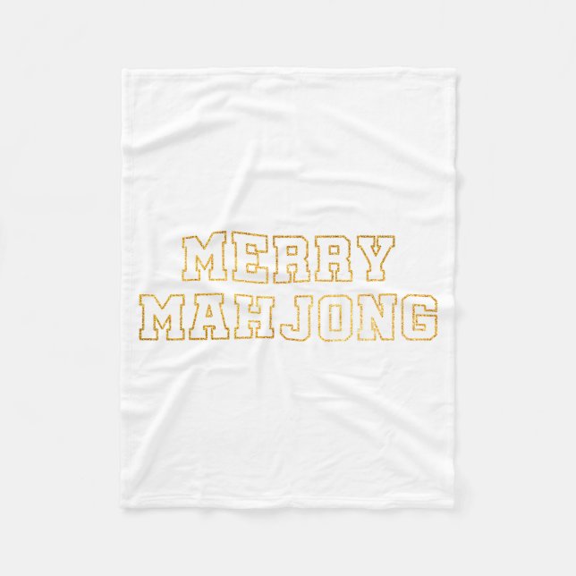 Merry Mahjong Christmas Mahj Holiday Party Women M Fleece Blanket (Front)
