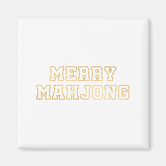 Merry Mahjong Christmas Mahj Holiday Party Women M Magnet (Front)