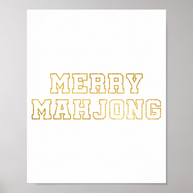 Merry Mahjong Christmas Mahj Holiday Party Women M Poster (Front)