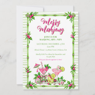 Merry Mahjong Christmas Party Invitation