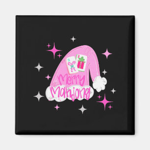Merry Mahjong Christmas Santa Hat Xmas Chinoiserie Magnet