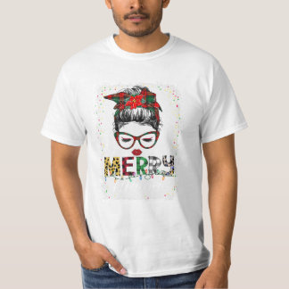 Merry Mama Messy Bun T-Shirt
