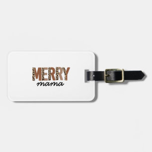 "Merry Mama" Modern Colour Block Leopard Boho Luggage Tag