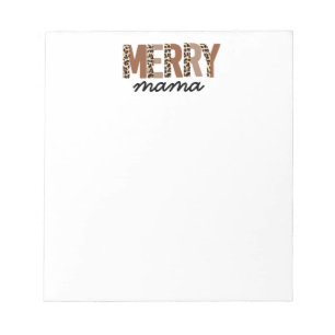 "Merry Mama" Modern Colour Block Leopard Boho Notepad