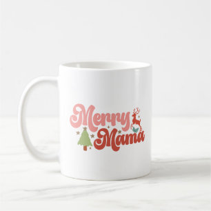 Merry Mama Retro Groovy Christmas Holidays Coffee Mug