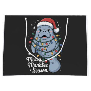 Merry Manatee Season Funny Manatee Sea Cow Mammal Large Gift Bag