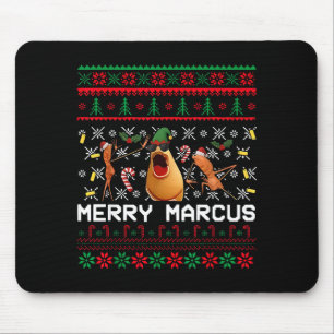 Merry Marcus Ugly Christmas Sweater Funny The Worm Mouse Mat