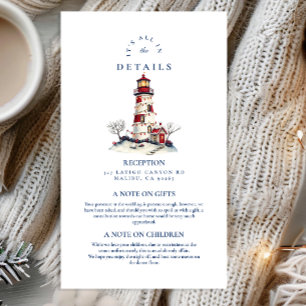 Merry Maritime Christmas Wedding Enclosure Card