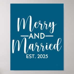 Merry Married 2025 Christmas Couples Faith Design Poster