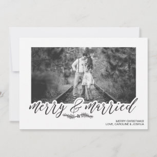 Merry & Married Christmas Photo Holiday Card