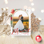 Merry & Married Christmas Wedding Announcement<br><div class="desc">Lovely arched-themed photo Christmas card. Easy to personalise with your details. Please get in touch with me via chat if you have questions about the artwork or need customisation. PLEASE NOTE: For assistance on orders,  shipping,  product information,  etc.,  contact Zazzle Customer Care directly https://help.zazzle.com/hc/en-us/articles/221463567-How-Do-I-Contact-Zazzle-Customer-Support-.</div>