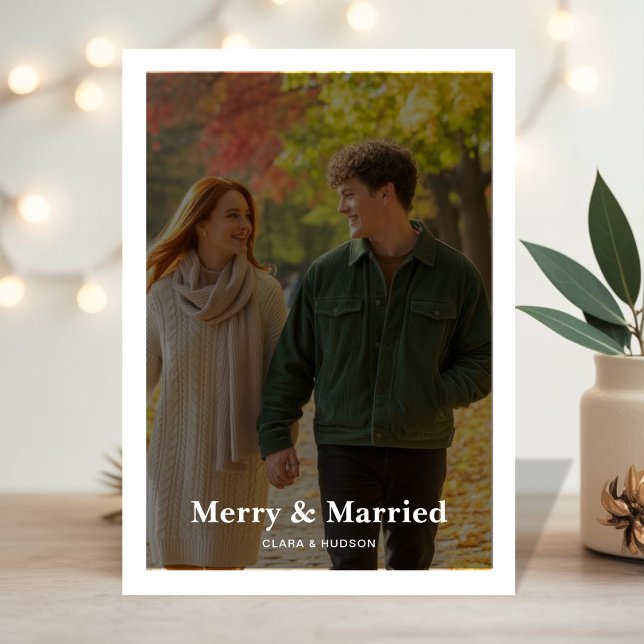 Merry & Married Couple Holiday Card (Creator Uploaded)