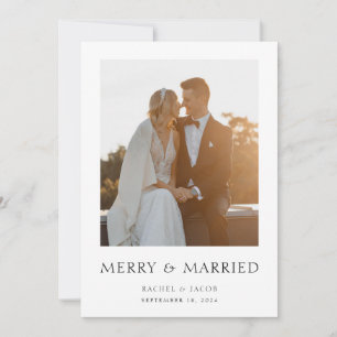 Merry & Married Elegant Simple Photo 2024 Holiday Card