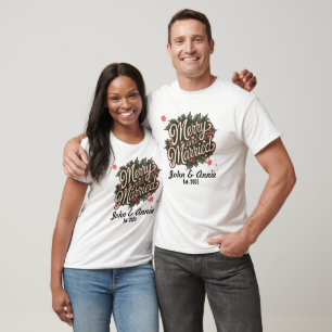 Merry Married  Festive Holiday Design for Couples T-Shirt