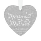 Merry & Married First Christmas Photo Ornament