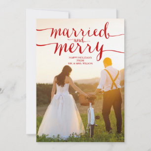 MERRY & MARRIED   HOLIDAY PHOTO CARD