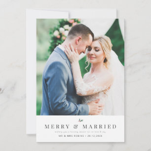 MERRY & MARRIED   holiday wedding announcement 
