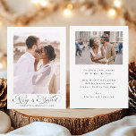 Merry & Married Modern Elegant Script 2 Photo  Holiday Card<br><div class="desc">Modern elegant calligraphy holiday photo card with an additional photo and text on the back.  For more advanced customisation of this design,  please click the BLUE DESIGN TOOL BUTTON above!</div>