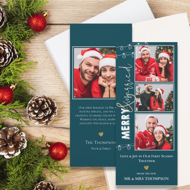 Merry Married Newlywed Christmas Greeting Card (Merry Married Newlywed Christmas Greeting Card)