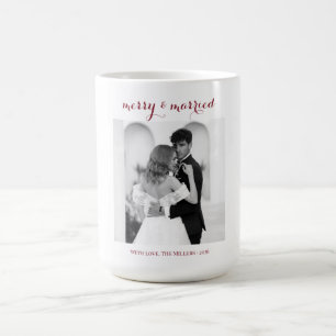 Merry & Married - Personalised Newlywed Christmas  Coffee Mug