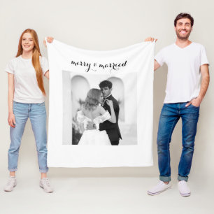 Merry & Married - Personalised Newlywed Christmas Fleece Blanket