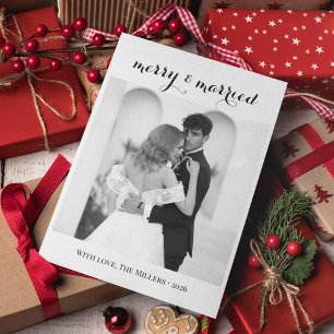Merry & Married - Personalised Newlywed Christmas  Holiday Card