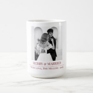 Merry & Married - Personalized Newlywed Christmas  Coffee Mug