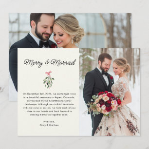 Merry & Married Photo Wedding Announcement Card