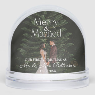 Merry & Married Wedding First Christmas Snowglobe