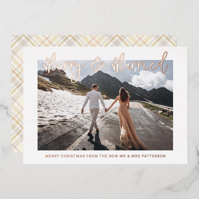 Merry & Married Wedding Mr & Mrs First Christmas (Front/Back)