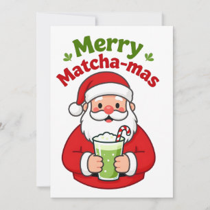 Merry Matchamas Matcha Xmas Christmas Santa Card